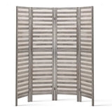 Artiss 4 Panel Room Divider Screen 163x170cm Louver Grey