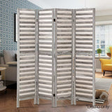 Artiss 4 Panel Room Divider Screen 163x170cm Louver Grey