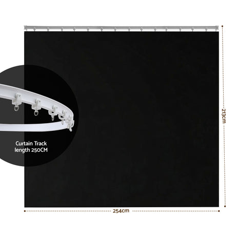 Artiss Room Divider Curtain Ceiling Mounted Track Sets Flexible Black