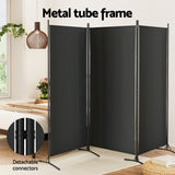Artiss 3 Panel Room Divider Screen 260x180cm Fabric Black