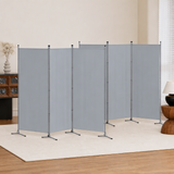 Artiss 3 Panel Room Divider Set of 2 Folding Privacy Screen Fabric Room Separator Partition Grey