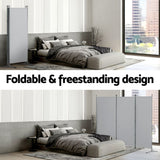 Artiss 3 Panel Room Divider Set of 2 Folding Privacy Screen Fabric Room Separator Partition Grey