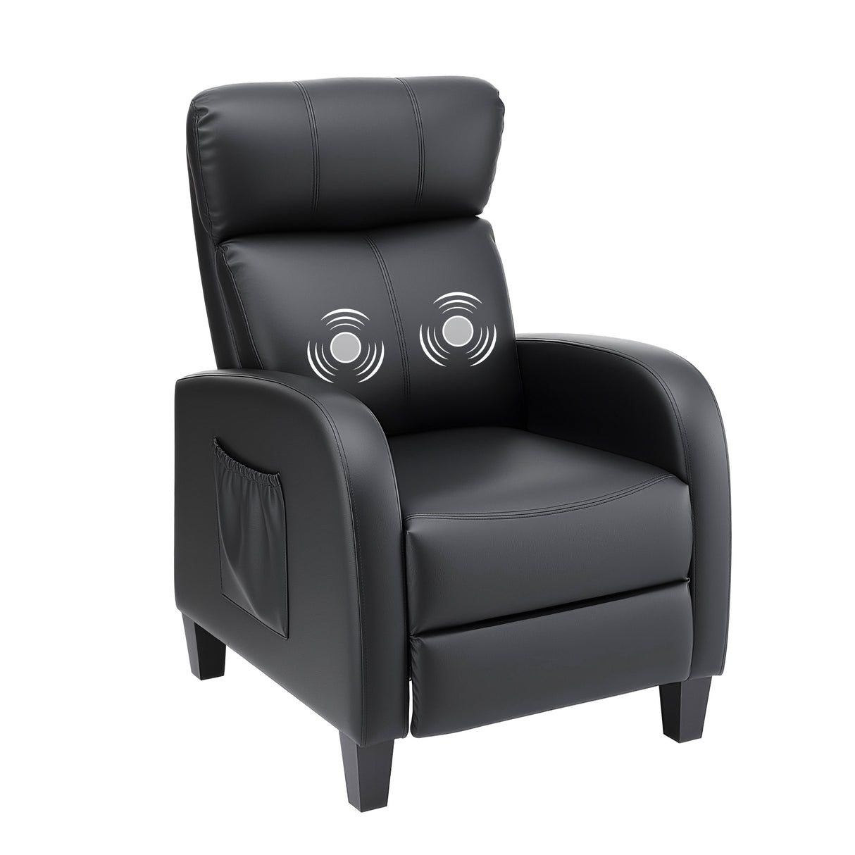 Artiss Massage Recliner Chair Small Recliner Sofa for Adults PU Leather Black