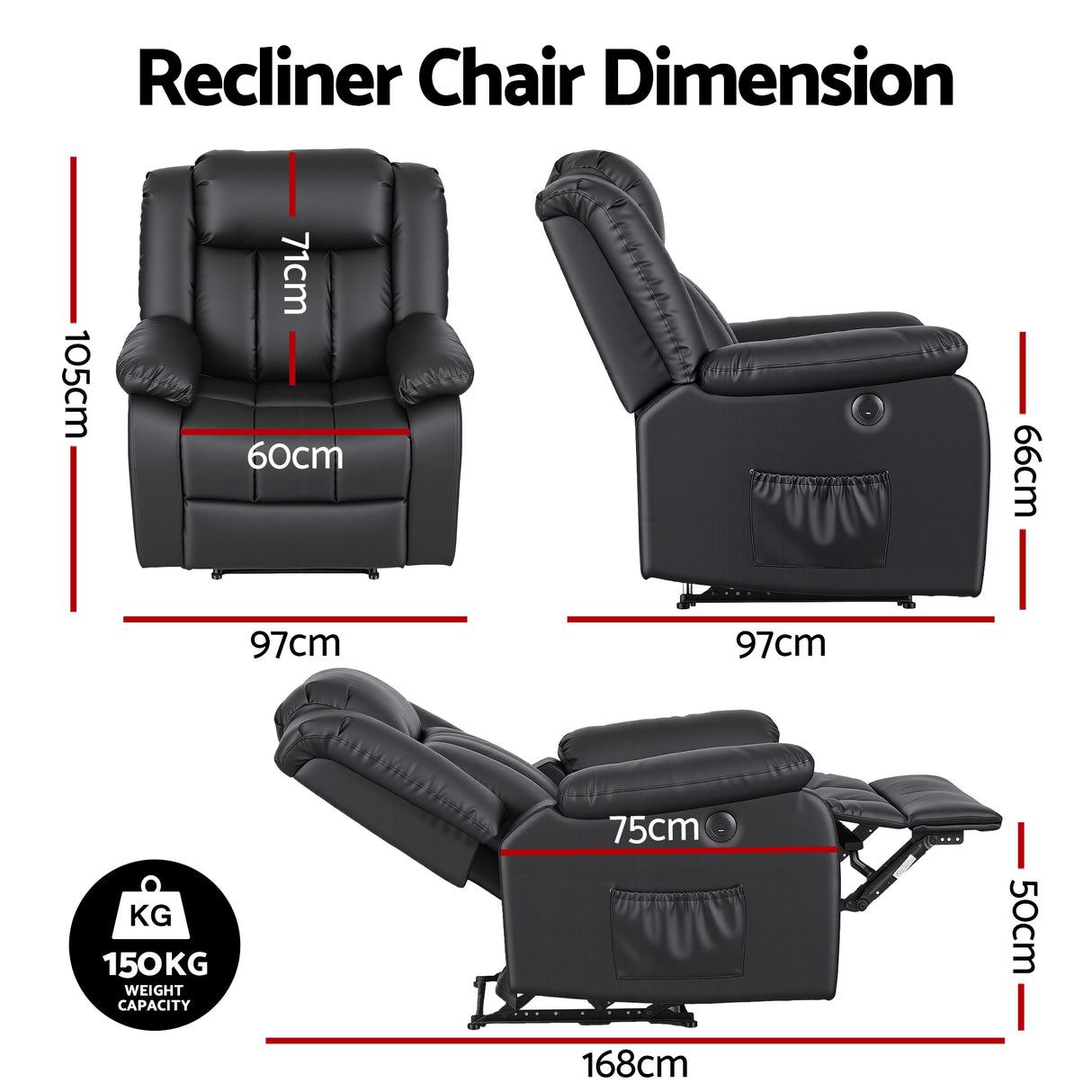 Artiss Manual Massage Recliner Chair for Living Room