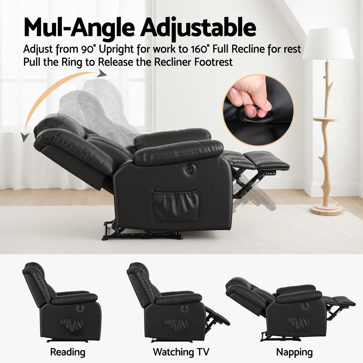 Artiss Manual Massage Recliner Chair for Living Room