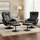 Artiss 2X Recliner Chair Ottoman Heated Massage Black
