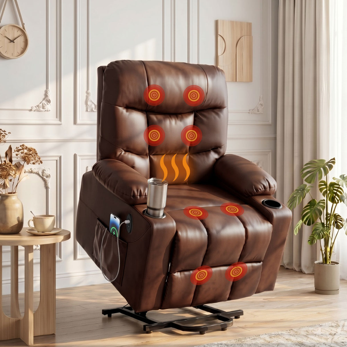 Brown Recliner Chair Lift Assist