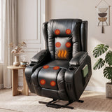 Recliner Chair Black 8-Point Heated Massage