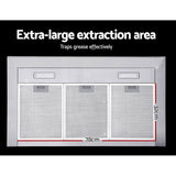 Devanti 900mm Range Hood 90cm Rangehood Glass Stainless Steel