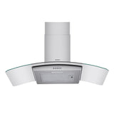 Devanti 90cm Range Hood Curved Glass Canopy Rangehood Kitchen Exhaust Fan