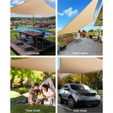 Instahut Shade Sail 2x4m Rectangle 185GSM 95% Sand Shade Cloth