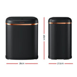 Devanti 38L Motion Sensor Bin Rubbish Automatic Black