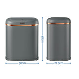 Devanti 38L Motion Sensor Bin Rubbish Automatic Grey