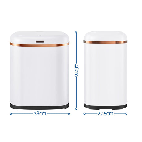 Devanti 38L Motion Sensor Bin Rubbish Automatic White