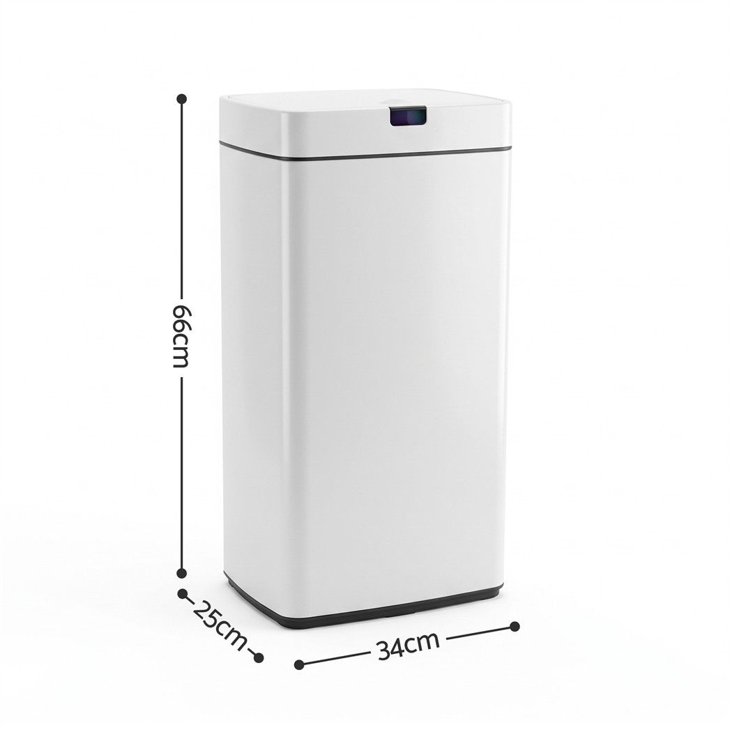 Devanti 45L Motion Sensor Bin Rubbish Automatic White