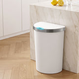 Devanti 50L Motion Sensor Bins Trash Can Kitchen Smart Rubbish Bin D-shape design White