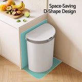 Devanti 50L Motion Sensor Bins Trash Can Kitchen Smart Rubbish Bin D-shape design White