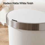 Devanti 50L Motion Sensor Bins Trash Can Kitchen Smart Rubbish Bin D-shape design White