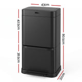 Devanti 70L Motion Sensor Bin Pedal Bins Automatic Black