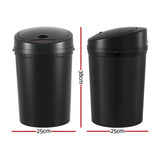 Devanti Sensor Bin Motion Rubbish Bins Kitchen Automatic Trash Can Black 9L