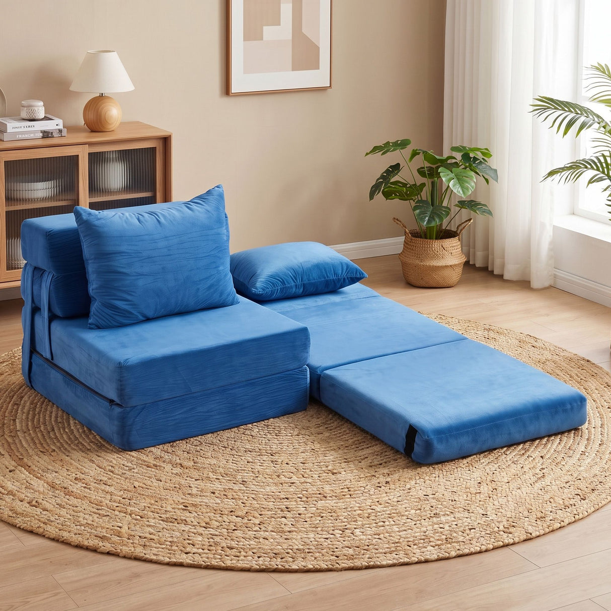 Artiss 2 Pack Folding Sofa Bed Armless Lounger Foam Floor Sofas Futons Couches
