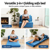 Artiss 2 Pack Folding Sofa Bed Armless Lounger Foam Floor Sofas Futons Couches