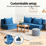 Artiss 2 Pack Folding Sofa Bed Armless Lounger Foam Floor Sofas Futons Couches