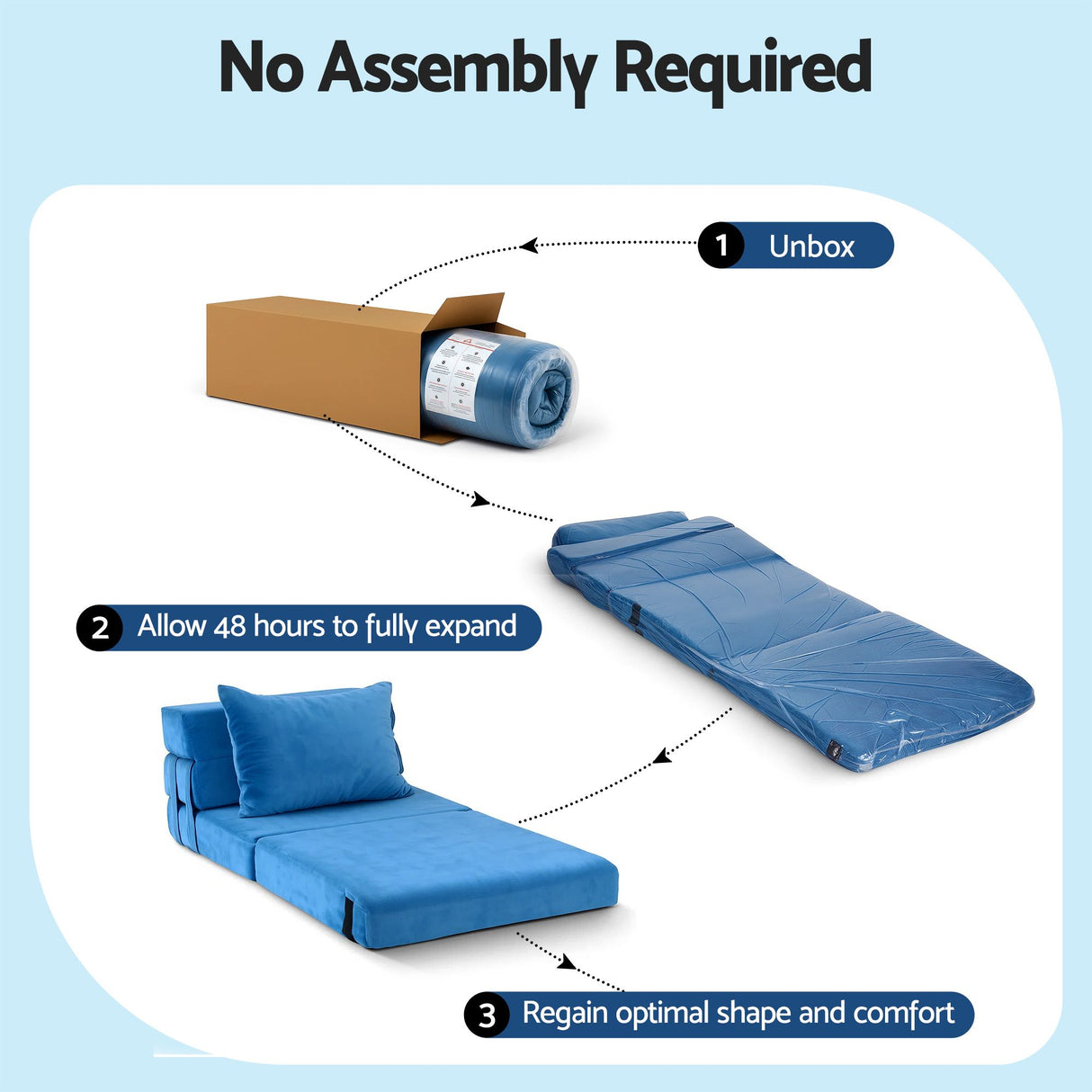 Artiss 4 Pack Folding Sofa Bed L-Shaped Modular Floor Sofas Foam Futons Couches