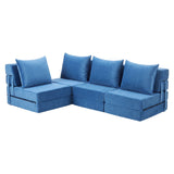 Artiss 4 Pack Folding Sofa Bed L-Shaped Modular Floor Sofas Foam Futons Couches