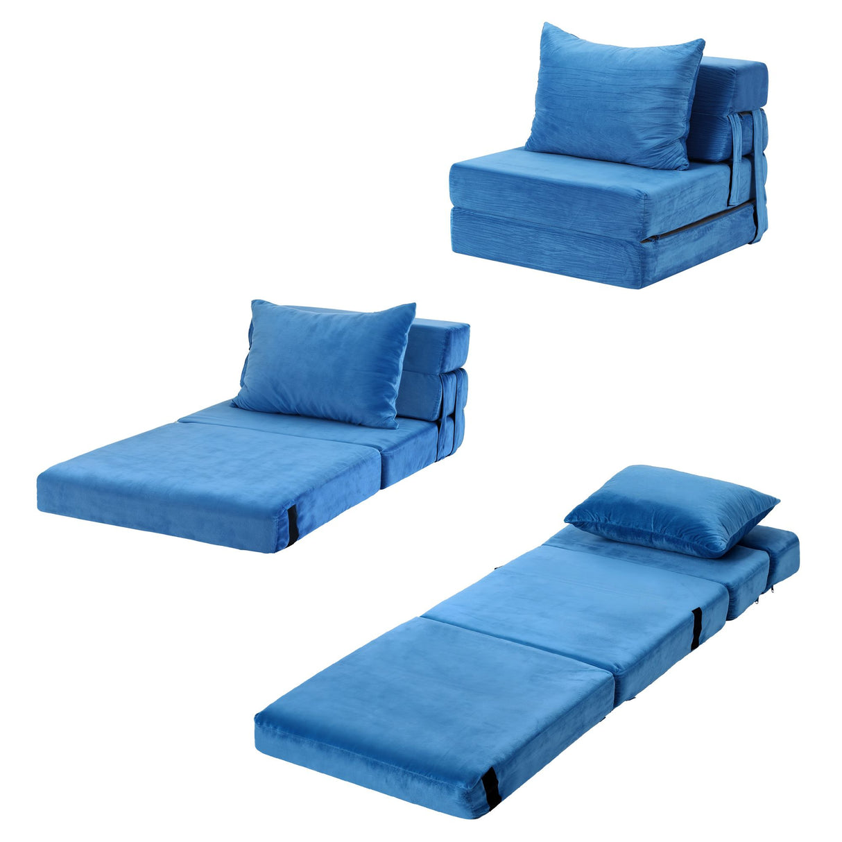 Artiss 4 Pack Folding Sofa Bed L-Shaped Modular Floor Sofas Foam Futons Couches