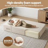Artiss Folding Sofa Bed Floor Couch 2-in-1 Convertible Futon Loveseat Beige