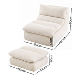 Artiss Lounge Chair Ottoman Single Sofa Couch Boneless Corduroy Chaise Footrest