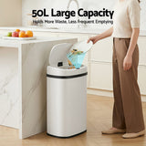 Ember 50L Sensor Bin Motion Rubbish Automatic White