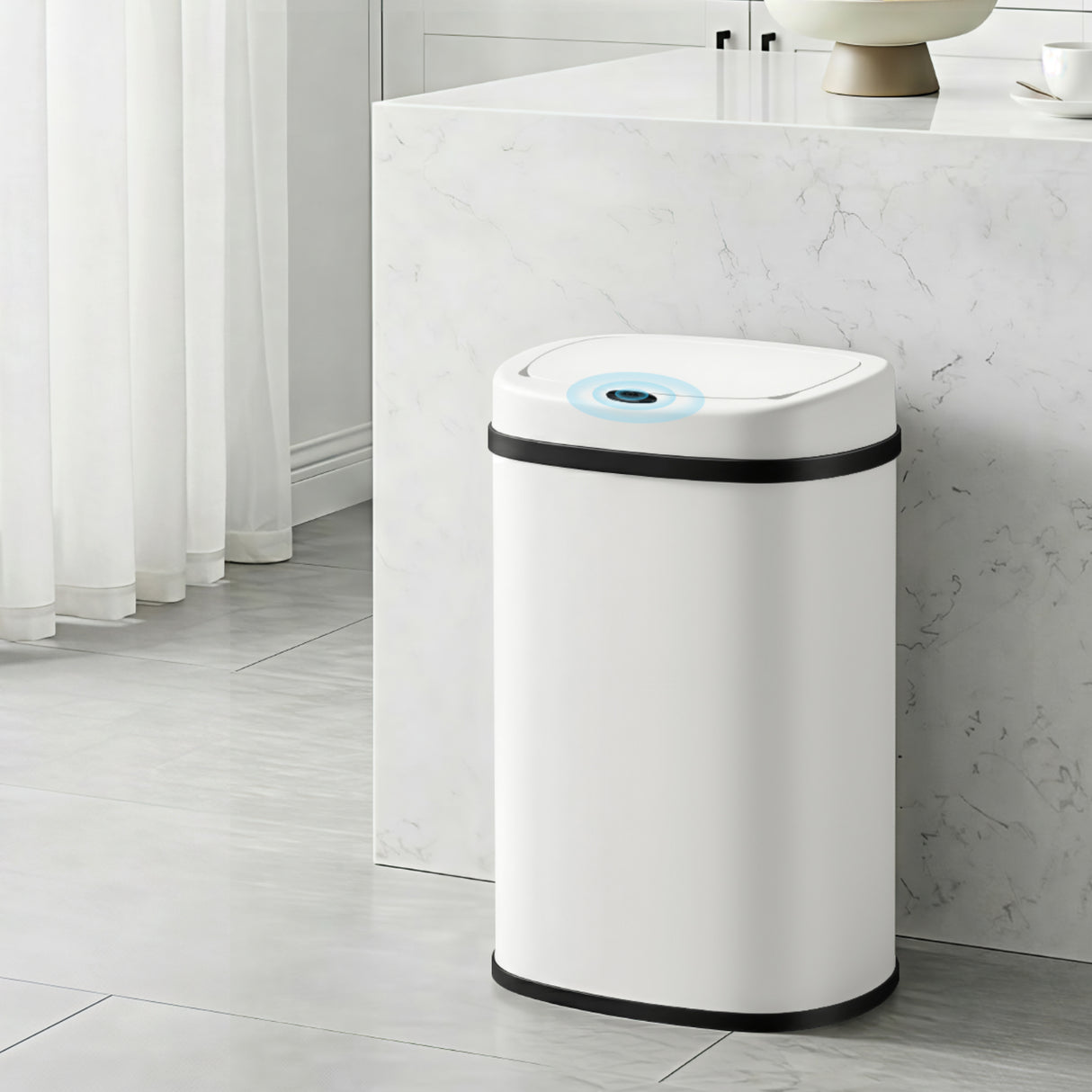 Ember 50L Sensor Bin Motion Rubbish Automatic White