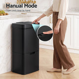 Devanti 72L Sensor Bin Rubbish Bins 4-in-1 Compartment Stainless Steel Trash Can Black