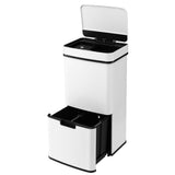 Devanti 72L Sensor Bin Rubbish Bins 4-in-1 Compartment Stainless Steel Trash Can White