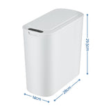 Devanti Automatic Trash Bin with Lid 11L Motion Sensor Kitchen Bin Touchless Garbage Can Modern White Plastic Slim Rubbish Bin with Liner Holder for Kitchen, Home, Office