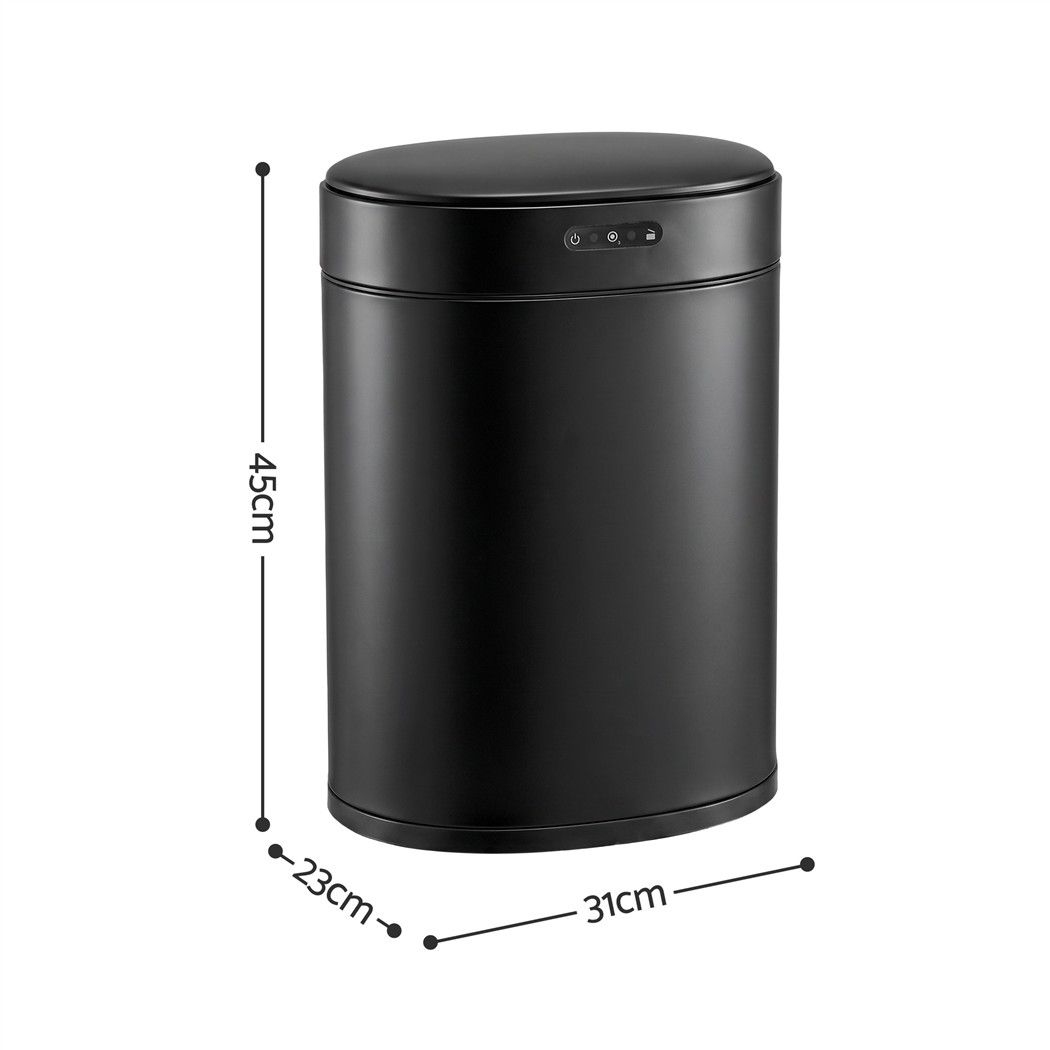 Devanti 20L Automatic Sensor Bin Touchless Rubbish Waste Bin Black Kitchen