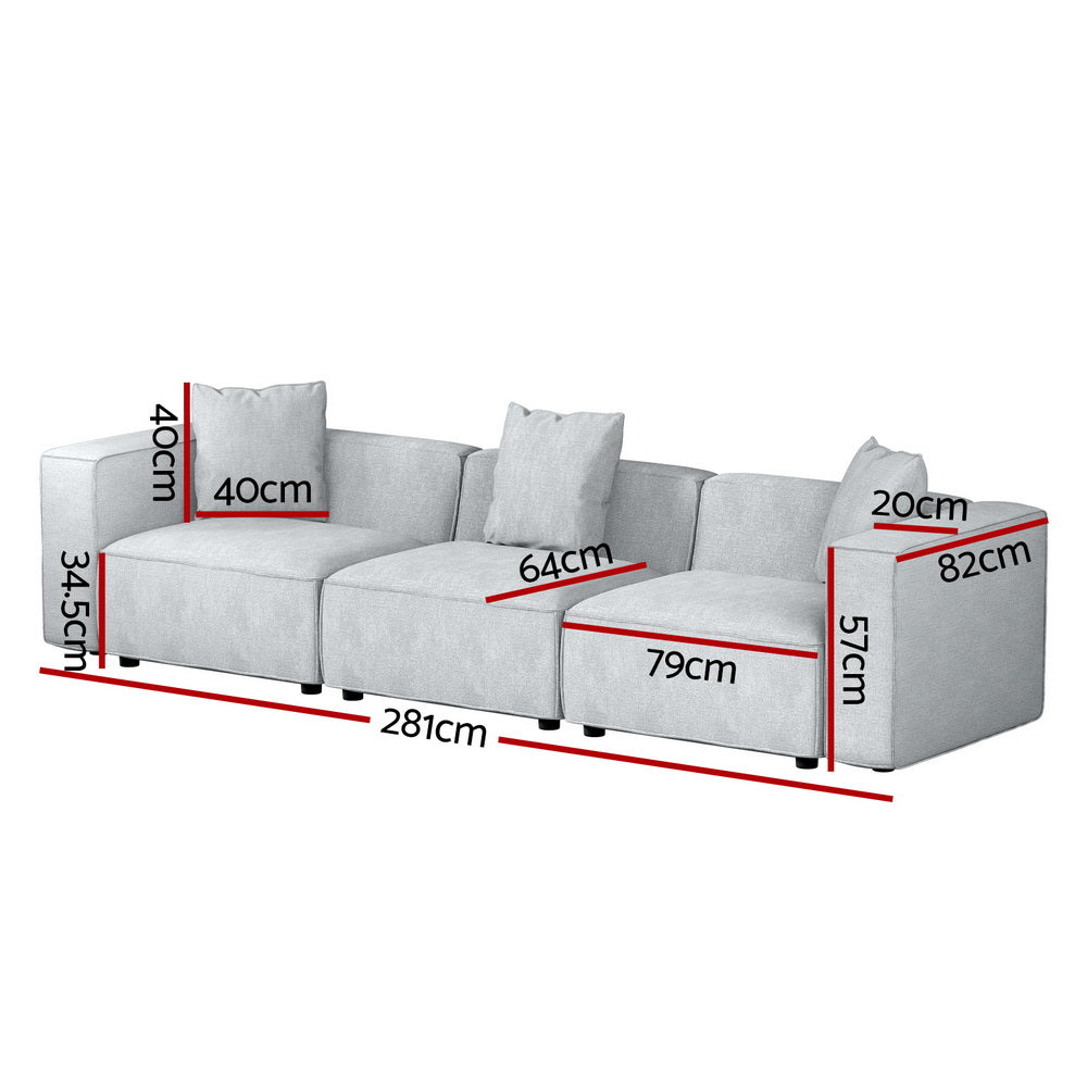 Alvin 3-seater Sofa Grey