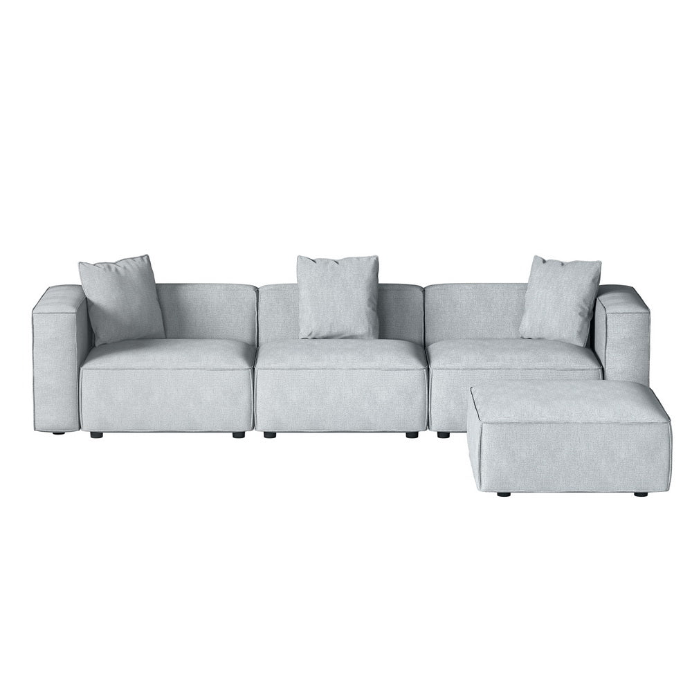 Alvin Modular Sofa Chaise Set 4-Seater Grey