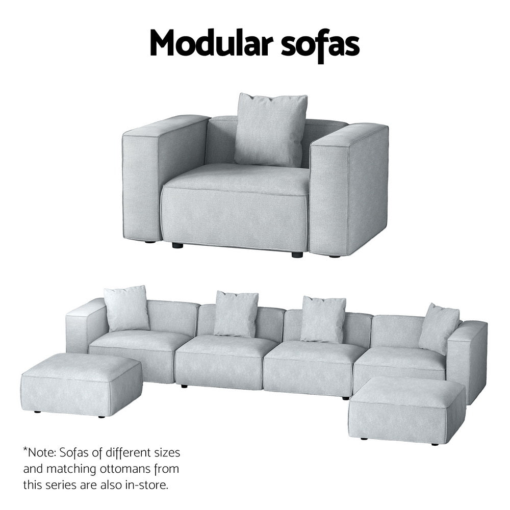 Alvin Modular Sofa Chaise Set 4-Seater Grey