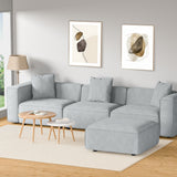 Alvin Modular Sofa Chaise Set 4-Seater Grey