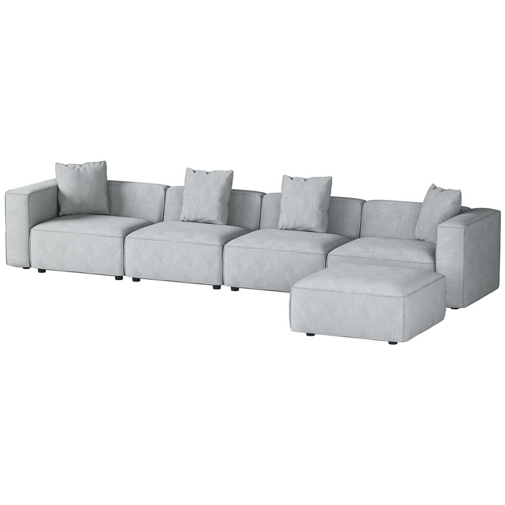 Alvin Modular Sofa Chaise Set 5-Seater Grey