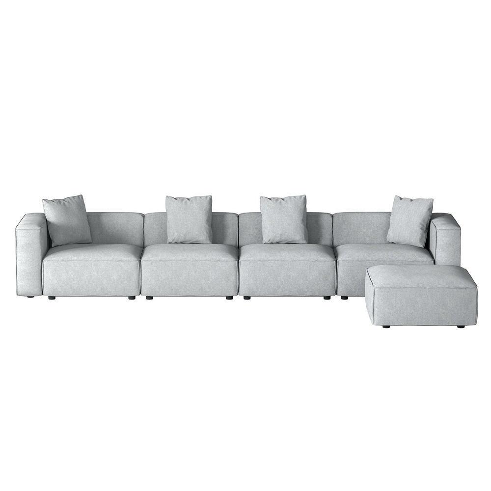 Alvin Modular Sofa Chaise Set 5-Seater Grey