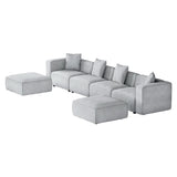 Alvin Modular Sofa Chaise Set 6-Seater Grey