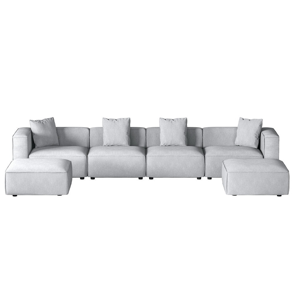 Alvin Modular Sofa Chaise Set 6-Seater Grey