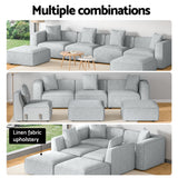 Alvin Modular Sofa Chaise Set 6-Seater Grey