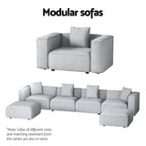 Alvin Modular Sofa Chaise Set 6-Seater Grey