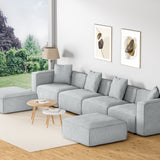 Alvin Modular Sofa Chaise Set 6-Seater Grey