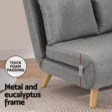 Artiss Sofa Bed 2 Seater Convertible Couch Recliner Lounge Chair Linen